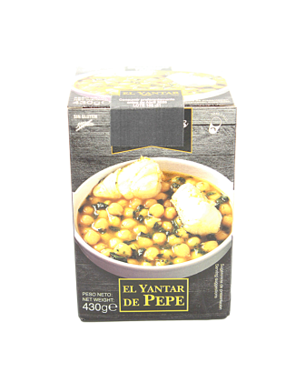Garbanzos con bacala (pois chiches avec morue) plat préparé