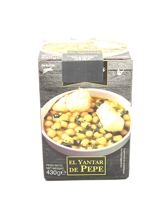 Garbanzos con bacala (pois chiches avec morue) plat préparé