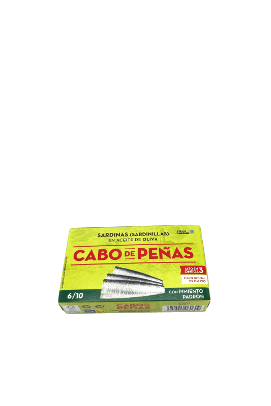 Sardinillas En Aceite De Oliva Con Pimiento De Padron (Petites sardines aux petits poivrons espagnols) 100Gr