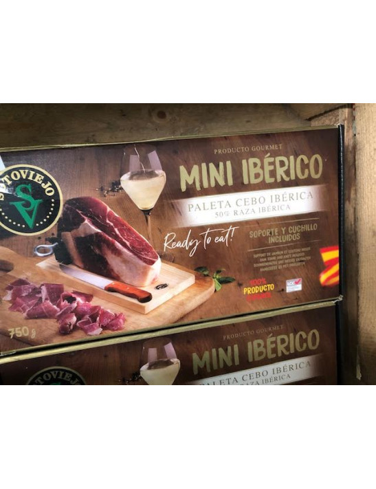 Mini Jambon Iberico avec support et couteau (prix/unité)